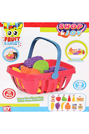 Kız Çocuk Oyuncak BP-649 Meyve Sepeti 12 Parça Erkek Çocuk Oyuncak Eğitici Oyuncaklar