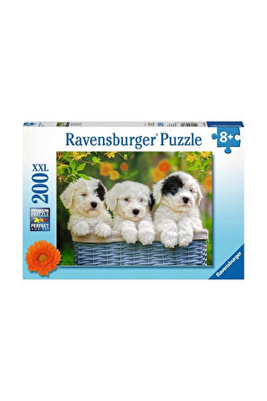 Kız Çocuk Oyuncak 127658 Cuddly Puppies 200 parça XXL Ravensburger Puzzle Eğiticiic