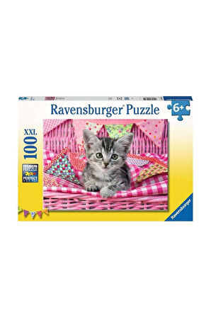 Kız Çocuk Oyuncak 129850 Cute Kitty 100 parça XXL Ravensburger Puzzle Erkek Çocuk Oyuncak Eğitici Oy