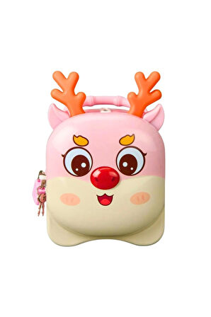 Kız Çocuk Oyuncak Kilitli Metal Geyik Kumbara Erkek Çocuk Oyuncak Eğitici Oyuncaklar