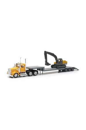 Kız Çocuk Oyuncak 1:43 Long Haul Kenworth Taşıyıcı Tır ve Ekskavatör Erkek Çocuk Oyuncak Eğitici Oyu
