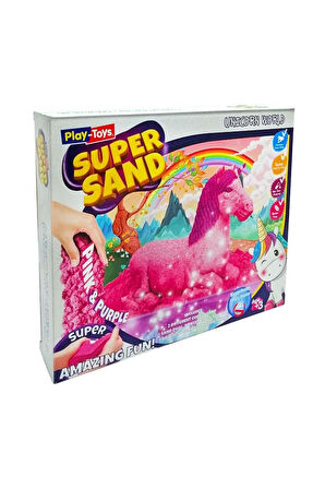Kız Çocuk Oyuncak PlayToys Unicorn Dünyası Oyun Kumu Super Sand Erkek Çocuk Oyuncak Eğitici Oyuncakl