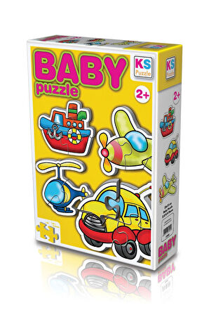 Kız Çocuk Oyuncak KS Baby Puzzle 4 in1 Ulaşım / Transportation Erkek Çocuk Oyuncak Eğitici Oyuncakla