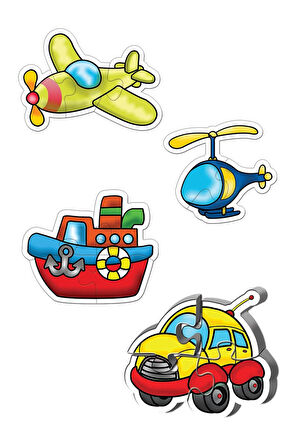 Kız Çocuk Oyuncak KS Baby Puzzle 4 in1 Ulaşım / Transportation Erkek Çocuk Oyuncak Eğitici Oyuncakla