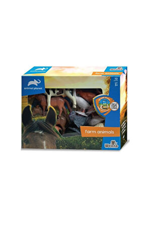 Kız Çocuk Oyuncak SH-D5804 Vardem Kutulu 10 Parça Çiftlik Hayvanları Seti Eğiticiic