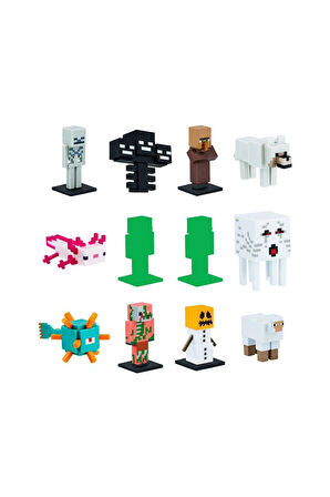 Kız Çocuk Oyuncak PMI MC2080 Minecraft 3D Figür Toppeez 12li Delüks Set Erkek Çocuk Oyuncak Eğitici