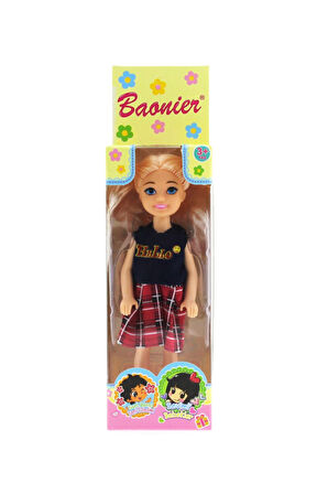 Kız Çocuk Oyuncak Baonier Pitikareli Etekli 14cm Sarışın Tekli Kız Bebek Erkek Çocuk Oyuncak Eğitici