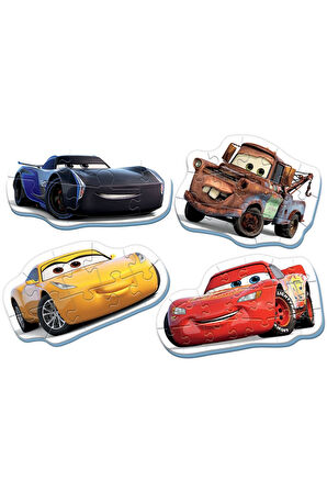 Kız Çocuk Oyuncak KS Baby Puzzle Cars My First Puzzle 4 in 1 Çerçevesiz Erkek Çocuk Oyuncak Eğitici