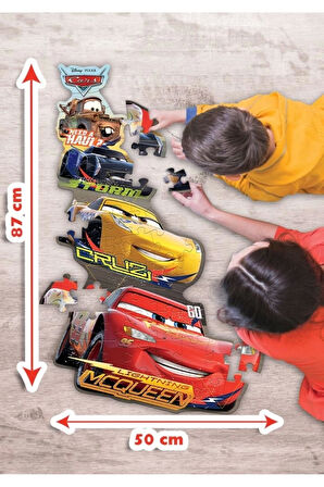 Öğretici Eğitici Oyuncaklar KS Puzzle 52 Parça Cars XL Çerçevesiz Kız Erkek Çocuk Oyuncak