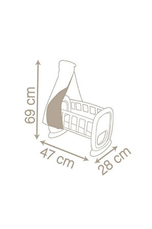 Kız Çocuk Oyuncak 7600220373 Smoby Baby Nurse Oyuncak Bebek için Sallanan Beşik