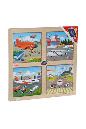 Kız Çocuk Oyuncak ONY-343/344/345/346 Ahşap Erkek Çocuk Oyuncak Eğitici 4'lü Puzzle -Onyıl Erkek Çoc