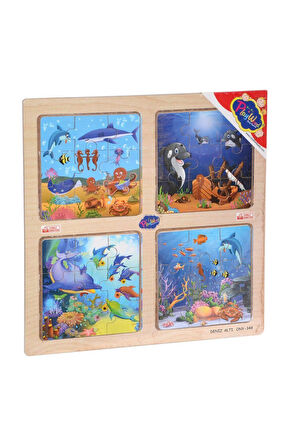 Kız Çocuk Oyuncak ONY-343/344/345/346 Ahşap Erkek Çocuk Oyuncak Eğitici 4'lü Puzzle -Onyıl Erkek Çoc