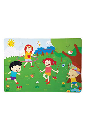 Kız Çocuk Oyuncak 1276-CS Chiva, İlkbahar Ahşap Yer Puzzle Erkek Çocuk Oyuncak Eğitici Oyuncaklar