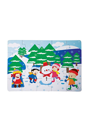 Kız Çocuk Oyuncak 1278-CS Chiva, Kış Ahşap Yer Puzzle Erkek Çocuk Oyuncak Eğitici Oyuncaklar