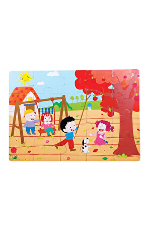 Kız Çocuk Oyuncak 1277-CS Chiva, Sonbahar Ahşap Yer Puzzle Erkek Çocuk Oyuncak Eğitici Oyuncaklar