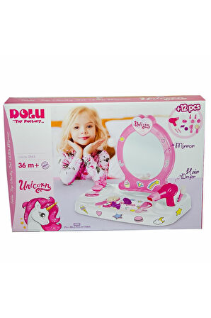 Kız Çocuk Oyuncak 2563 Oyuncak Unicorn Masaüstü Aynalı Makyaj Seti Erkek Çocuk Oyuncak Eğitici Oyunc