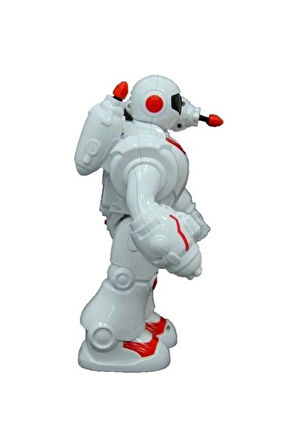 Kız Çocuk Oyuncak Füze Atan Sesli ve Işıklı Robot Kırmızı-Beyaz Erkek Çocuk Oyuncak Eğitici Oyuncakl