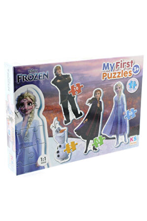 Kız Çocuk Oyuncak KS Baby Puzzle Frozen My First Puzzle 4 in 1 Çerçevesiz Eğiticiic