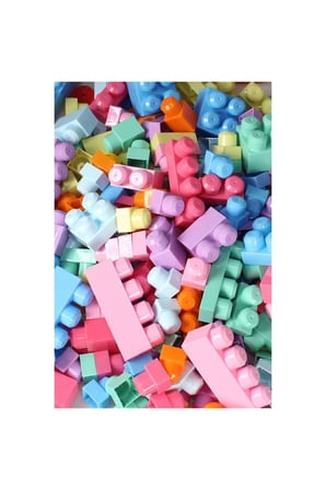 Kız Çocuk Oyuncak 2915 Play Blox Pastel Blok Yapı Oyuncakları 56 Parça ,Saklama