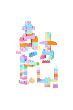 Kız Çocuk Oyuncak 2915 Play Blox Pastel Blok Yapı Oyuncakları 56 Parça ,Saklama