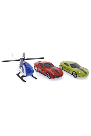 Kız Çocuk Oyuncak 3'lü Beyaz Helikopterli Metal Araçlar Erkek Çocuk Oyuncak Eğitici Oyuncaklar