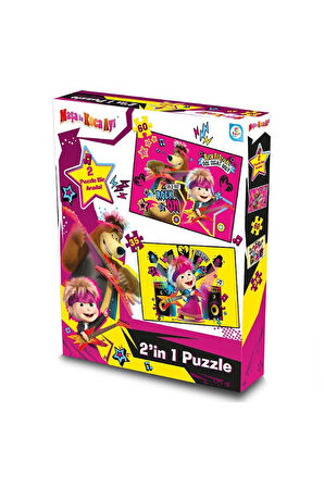 Kız Çocuk Oyuncak Maşa ile Koca Ayı 2'li Puzzle Erkek Çocuk Oyuncak Eğitici Oyuncaklar