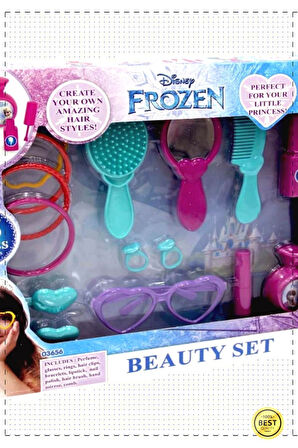 Frozen Kutulu Güzellik Seti 15 Parça Kız Erkek Cocuk Egitici Montessori Oyuncaklar Naturel