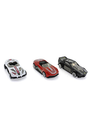 Kız Çocuk Oyuncak Die Cast Metal 3'lü Yarış Arabaları Siyah Araçlı Erkek Çocuk Oyuncak Eğitici Oyunc