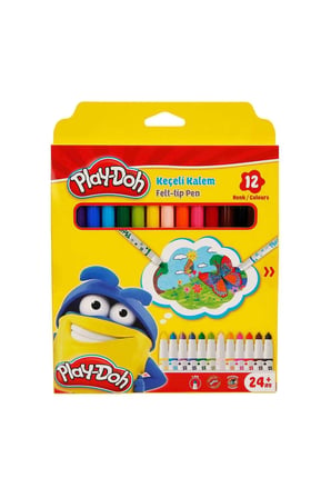 Kız Çocuk Oyuncak Play-Doh Keçeli Kalem 12 Renk Karton Kutu Erkek Çocuk Oyuncak Eğitici Oyuncaklar