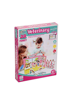 Kız Çocuk Oyuncak Veteriner Maket 3 Boyutlu Puzzle Erkek Çocuk Oyuncak Eğitici Oyuncaklar