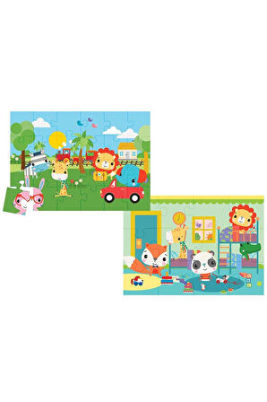 Kız Çocuk Oyuncak Baby Railway & Bedtime 2’si 1 Arada Puzzle Erkek Çocuk Oyuncak Eğitici Oyuncaklar