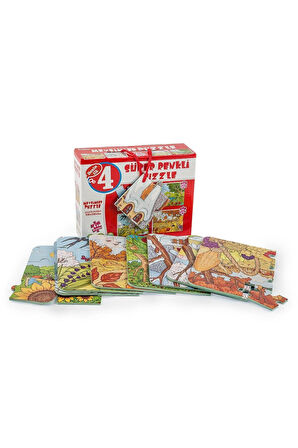Kız Çocuk Oyuncak 2488 MEVSİMLER SÜPER RENKLİ PUZZLE 4LÜ Erkek Çocuk Oyuncak Eğitici Oyuncaklar
