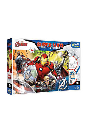 Kız Çocuk Oyuncak PUZZLE-41007 Süper Maxi Avengers 24 Parça Çocuk Puzzle Erkek Çocuk Oyuncak Eğitici