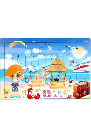 Kız Çocuk Oyuncak Ahşap Erkek Çocuk Oyuncak Eğitici Puzzle 12 Parça - 1adet Stokta Olan Gönderilir E