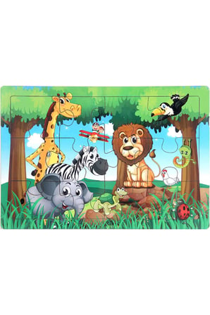 Kız Çocuk Oyuncak Ahşap Erkek Çocuk Oyuncak Eğitici Puzzle 12 Parça - 1adet Stokta Olan Gönderilir E