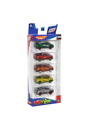 Kız Çocuk Oyuncak Speed Racer Road Series Metal Model Araba Seti 5'li Erkek Çocuk Oyuncak Eğitici Oy