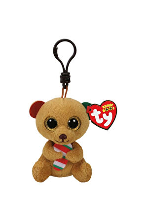 Kız Çocuk Oyuncak TY Bella - Brown Bear W/Candy Cane Peluş Anahtarlık Erkek Çocuk Oyuncak Eğitici Oy