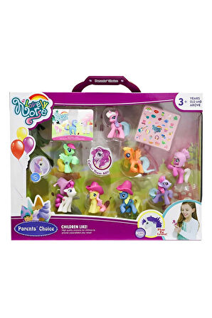 Kız Çocuk Oyuncak 8'li Mini Pony Figür Seti Erkek Çocuk Oyuncak Eğitici Oyuncaklar