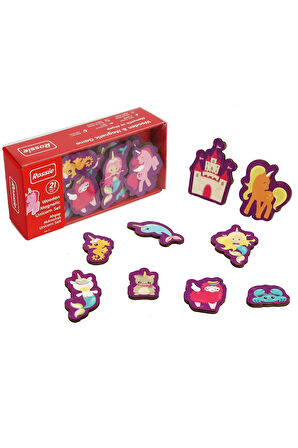 Kız Çocuk Oyuncak Rossie Mıknatıslı Ahşap Unicorn Figürler Erkek Çocuk Oyuncak Eğitici Oyuncaklar