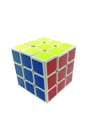 Kız Çocuk Oyuncak Beyaz Zemin Üzeri Renkli Zeka Küpü 3X3X3-6,8cm Erkek Çocuk Oyuncak Eğitici Oyunca