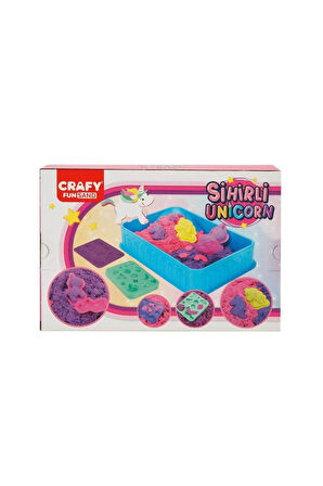 Kız Çocuk Oyuncak 3471 Crafy Sihirli Unicorn Oyun Kumu Seti 250 g Erkek Çocuk Oyuncak Eğitici Oyunca
