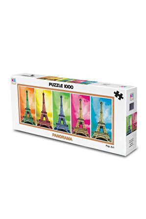 Kız Çocuk Oyuncak 11223 KS, Pop Art Paris, 1000 Parça Panorama Puzzle Erkek Çocuk Oyuncak Eğitici Oy