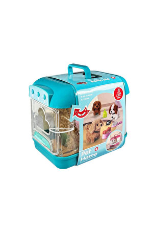 Kız Çocuk Oyuncak JND-6806 Hareketli Köpek ve Işıklı Sesli Şeffaf Kafes Seti -Va