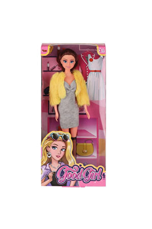 Kız Çocuk Oyuncak WG-115519-20 Kürk Ceketli Elbiseli Bebek 29cm - 1adet Stokta O