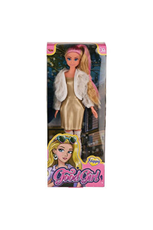 Kız Çocuk Oyuncak WG-115521 Ceketli Çizmeli Renkli Saçlı Bebek 29cm -Vardem Oyun