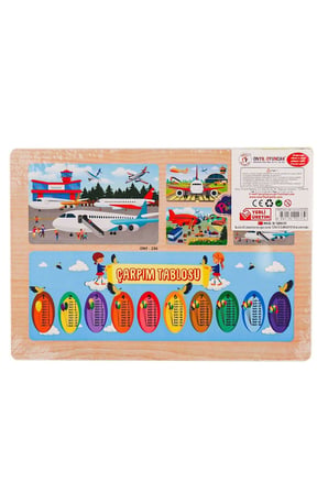 Kız Çocuk Oyuncak ONY-233-234-235-236 Ahşap Erkek Çocuk Oyuncak Eğitici Puzzle Havaalanı - 1adet Sto