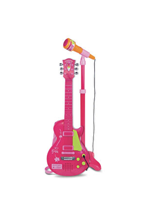 Kız Çocuk Oyuncak Elektronik Ayaklı Mikrofonlu Pembe Gitar - S00045872 Erkek Çocuk Oyuncak Eğitici O