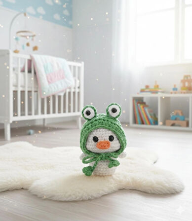 Amigurumi minik ördek anahtarlık şapkalı civciv oyuncak 