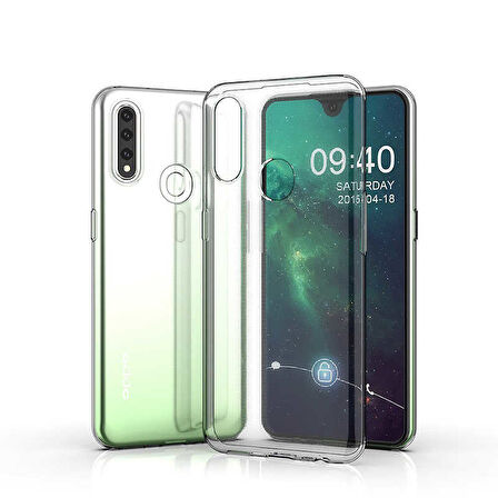 Oppo A31 Kılıf Şeffaf İnce Esnek Silikon Kılıf Zipax-Süper