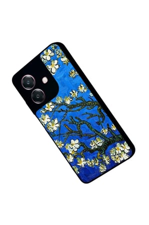 Oppo A3 5G Uyumlu Van Gogh Mavi Ağaç Tablo Tasarımlı Parlak Silikon Kılıf